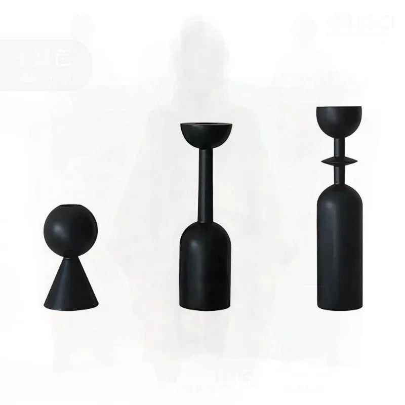 Luxury french style wooden candle holder vintage high-end home living room decoration multi-size options available