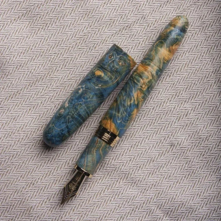 Beautiful pattern stabilized wood fountain pen iraurita nib writing ink school office supplies gift manual assembly