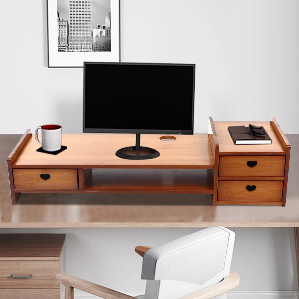 bamboo-wood-monitor-stand-with-storage-organizer-drawers-desktop-laptop-shelf-risers-stand-for-home-office-use