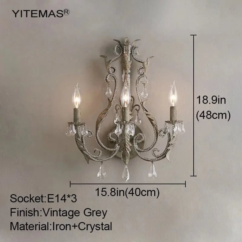 Vintage wood wall lamp for living room antique farmhouse candle sconce bedroom bedside mid century wooden lights