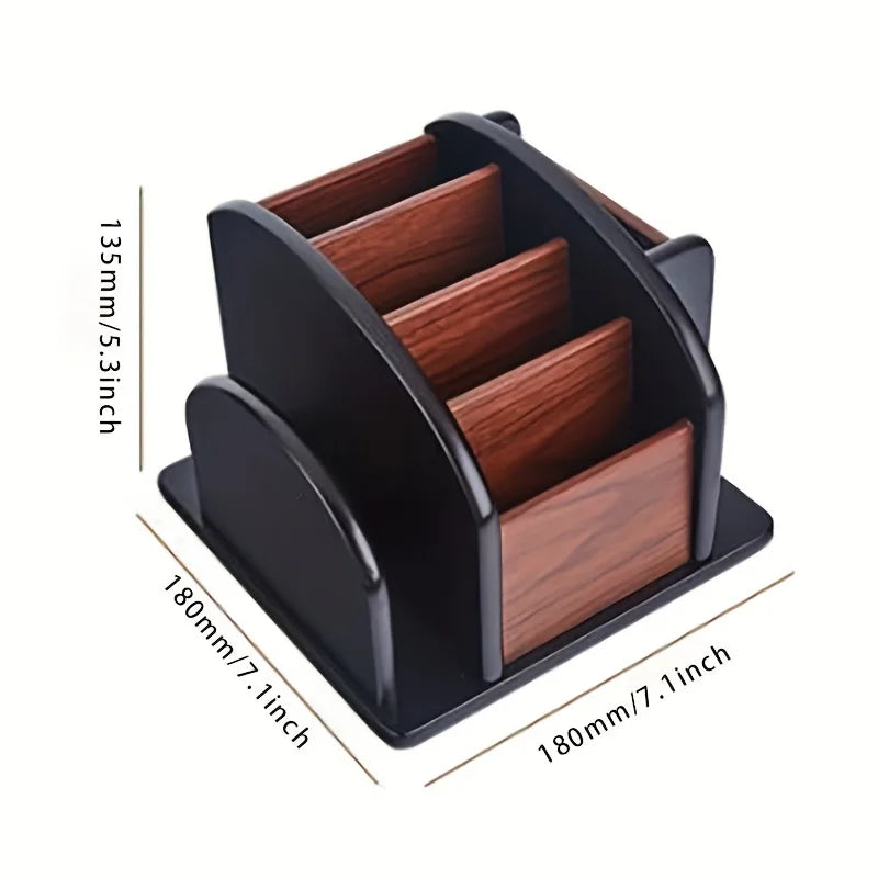 Creative multi-purpose desktop remote control storage box office wooden items pen holder