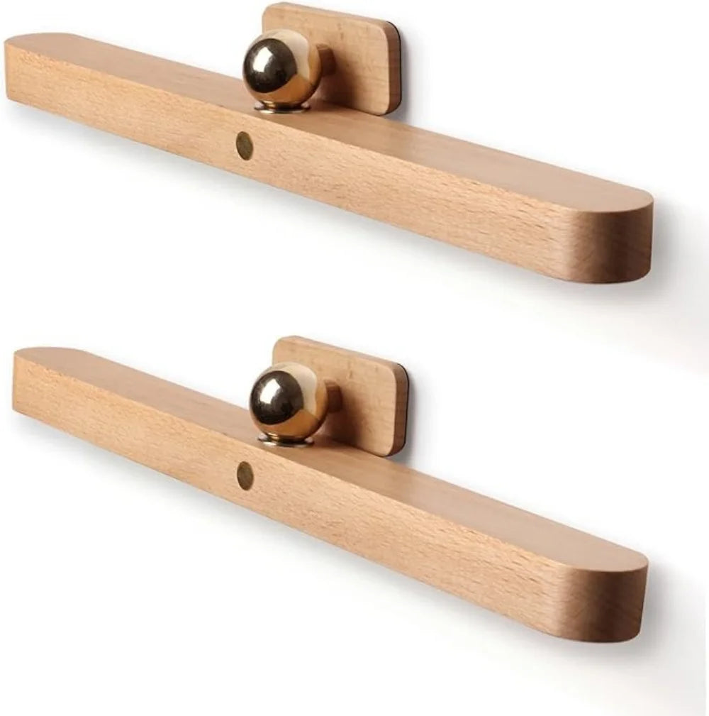 Wooden cordless mirror light led night adjustable reading lighting design bedside wall lamp - beech wood / 4000k / 0-5w