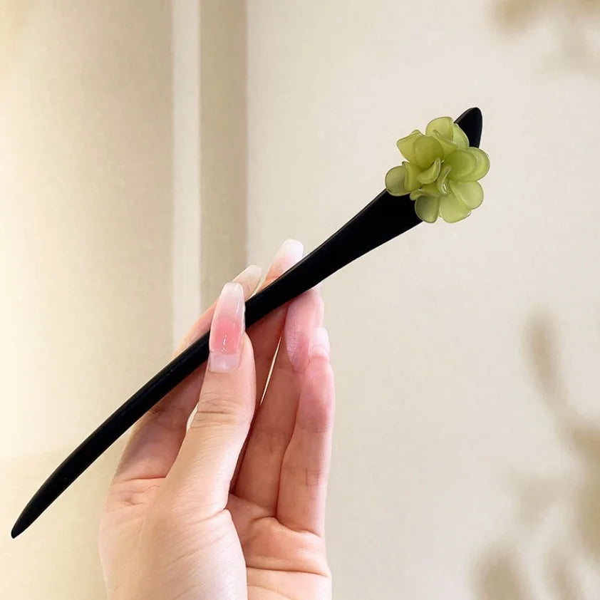 Retro flower hair forks long tassels wooden sticks pearls bead step shake chinese wedding bridal hairpins clips jewelry