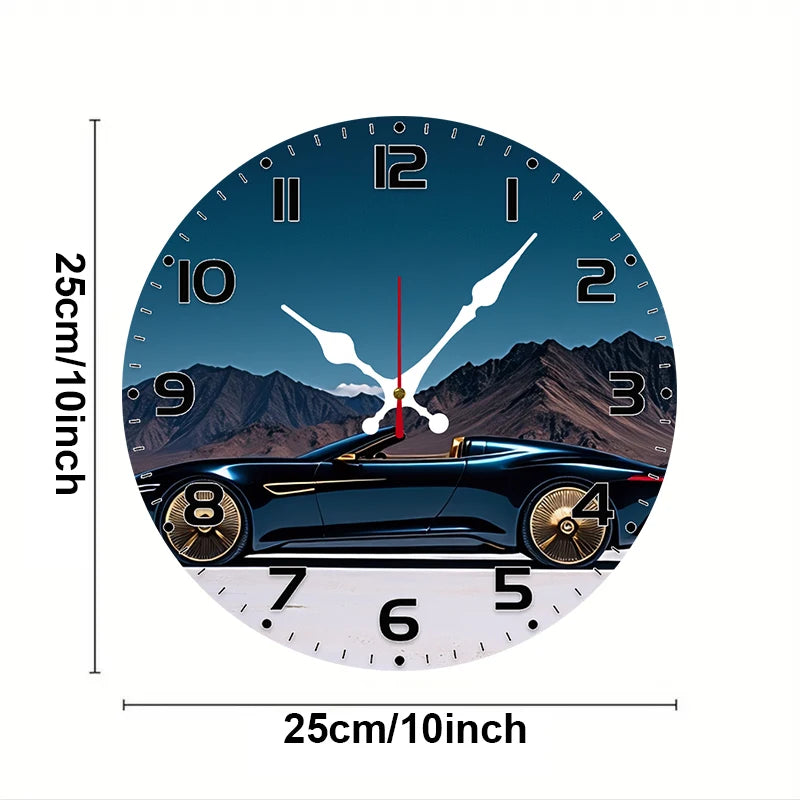 Transportation wooden round silent hanging wall clock,suitable for living room,office,study room,bedroom,home decoration