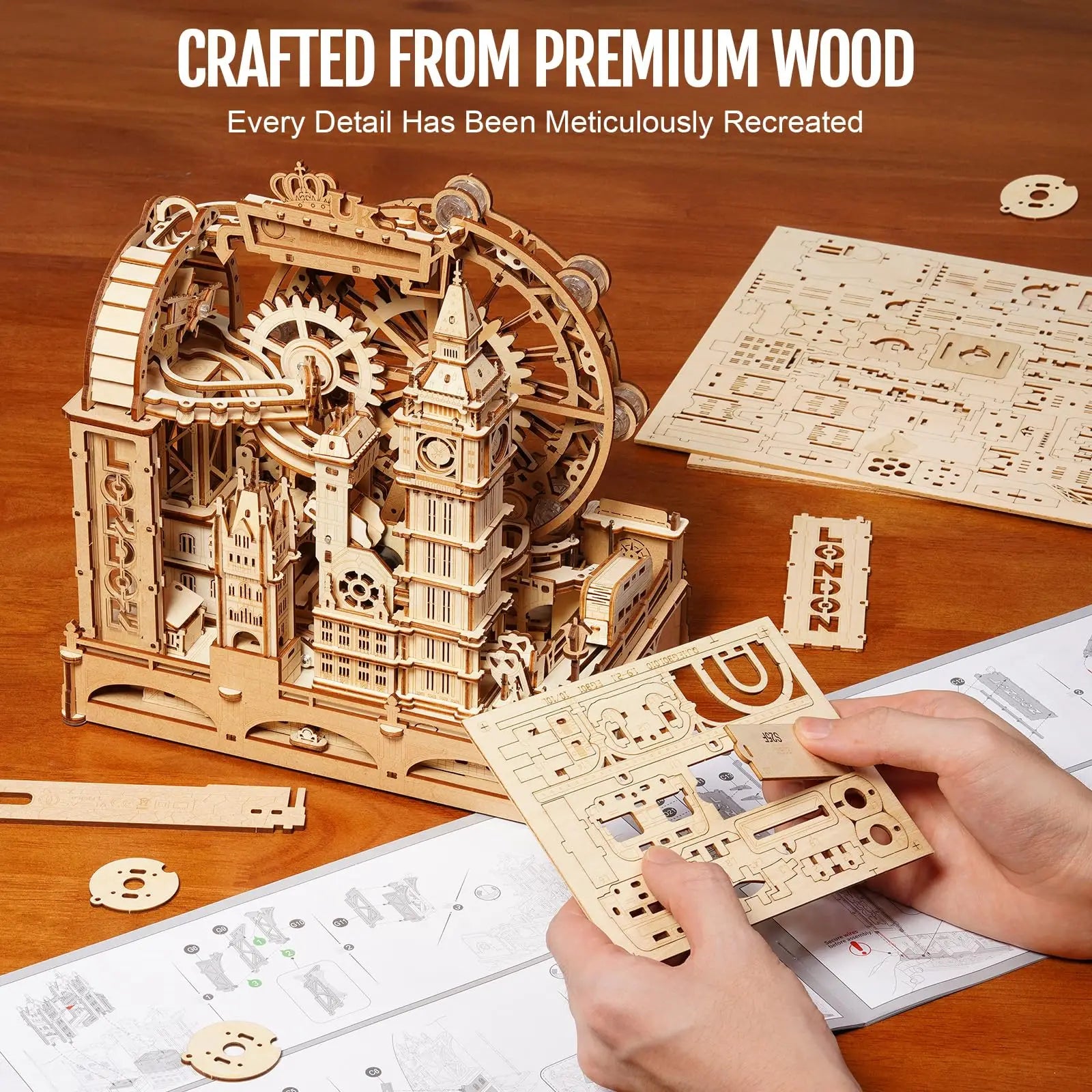 Rokr marble travel london run 3d wooden puzzle interactive gift for kid adult challenging craft handicraft enthusiast