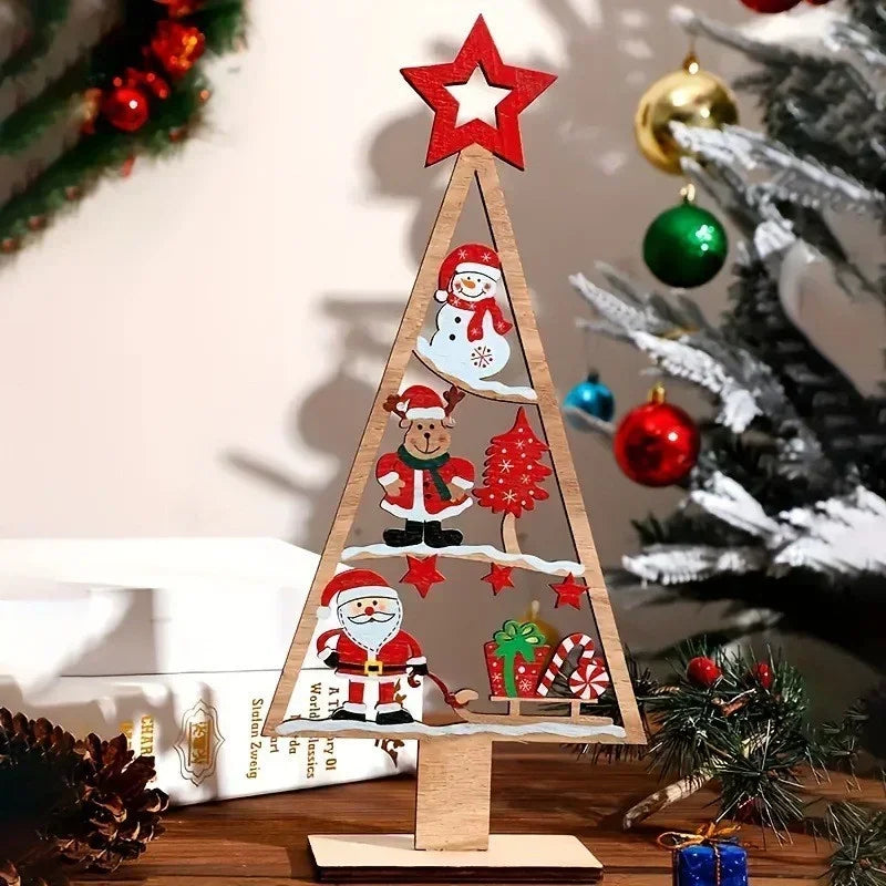Holiday wooden decoration charming christmas party ornament tree compact tabletop - 0.6m / germany / style 6