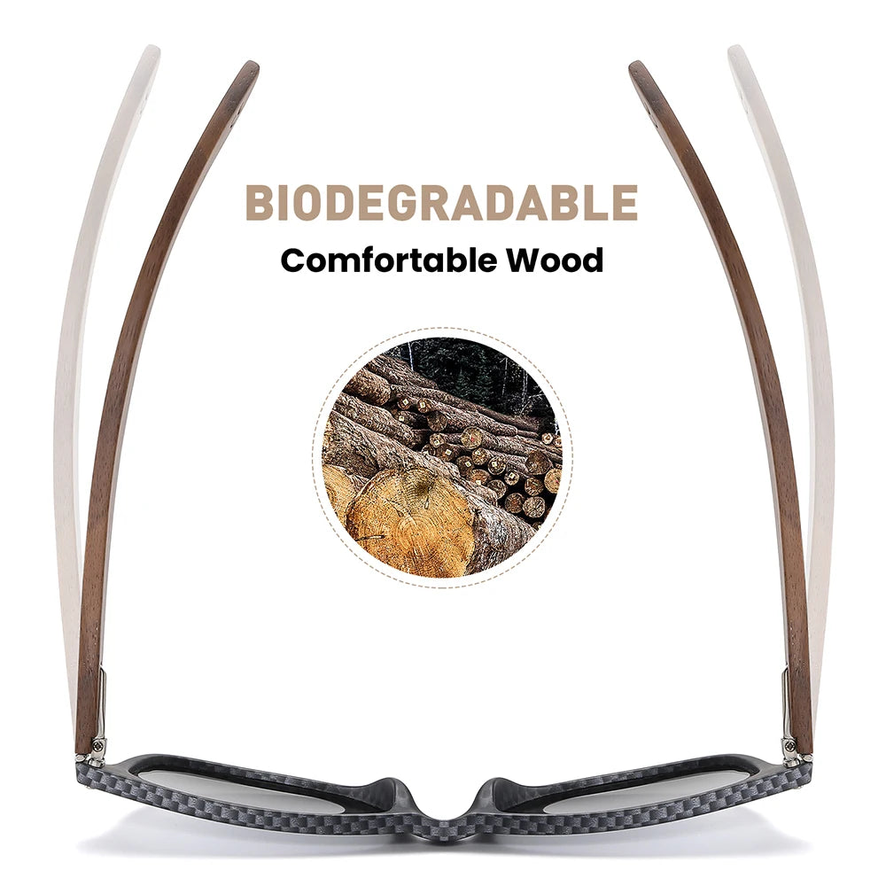 Gm natural wooden sunglasses men’s polarized fashion walnut sunglasses carbon fiber 8010