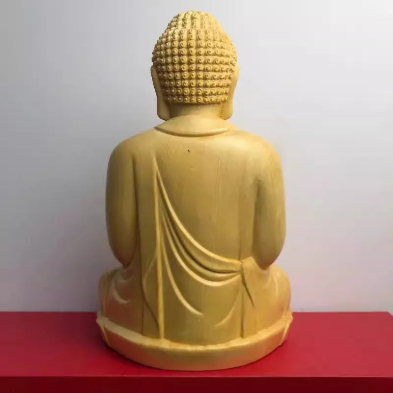 Large wooden buddha statue shakyamuni wood carving for home temple altar shrine zen room decor feng shui gift
