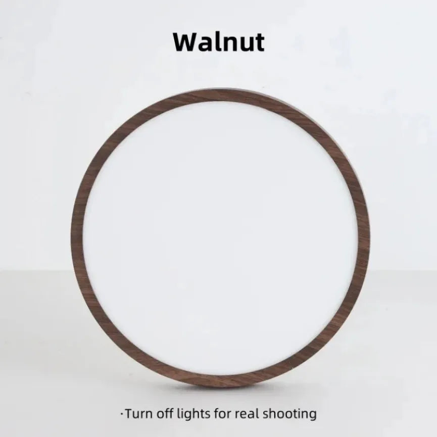 0.9 inch ultrathin led ceiling light creative walnut wood grain decorative lighting living room bedroom indoor home lamp