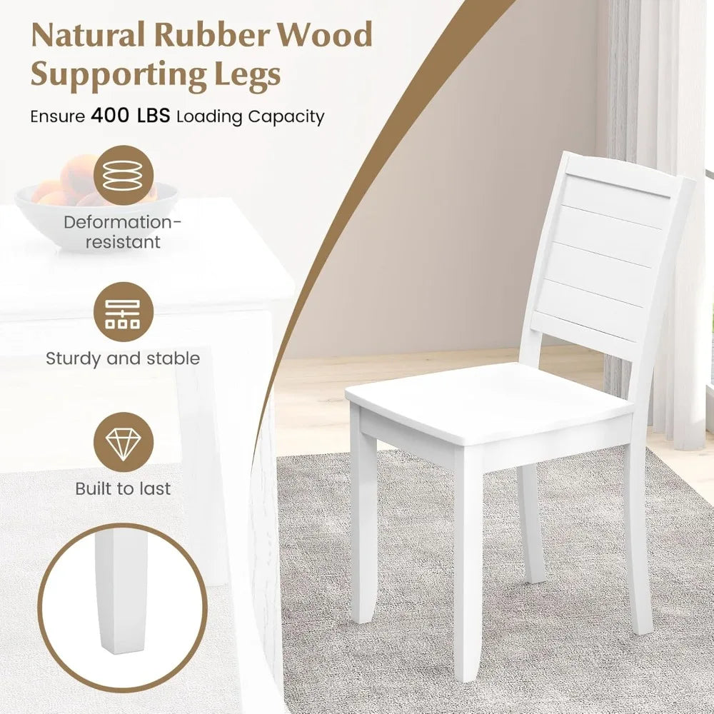 Wood dining chairs set of 4 modern kitchen w/rubber legs curved backrest farmhouse diner chairs,