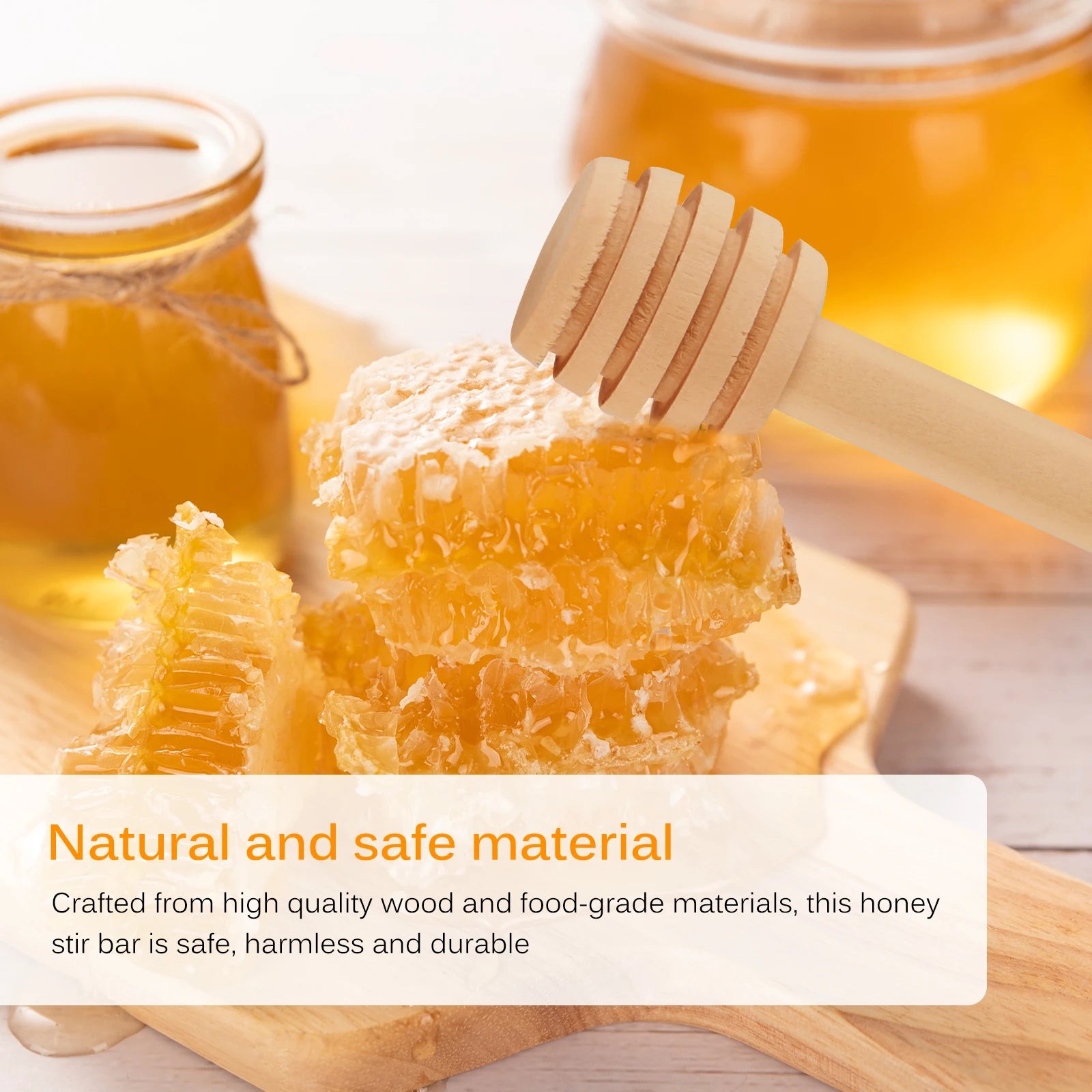 Honey stir bar mixing handle jar spoon wooden long stick kitchen tools party wedding decoration 5/25/50/100pcs