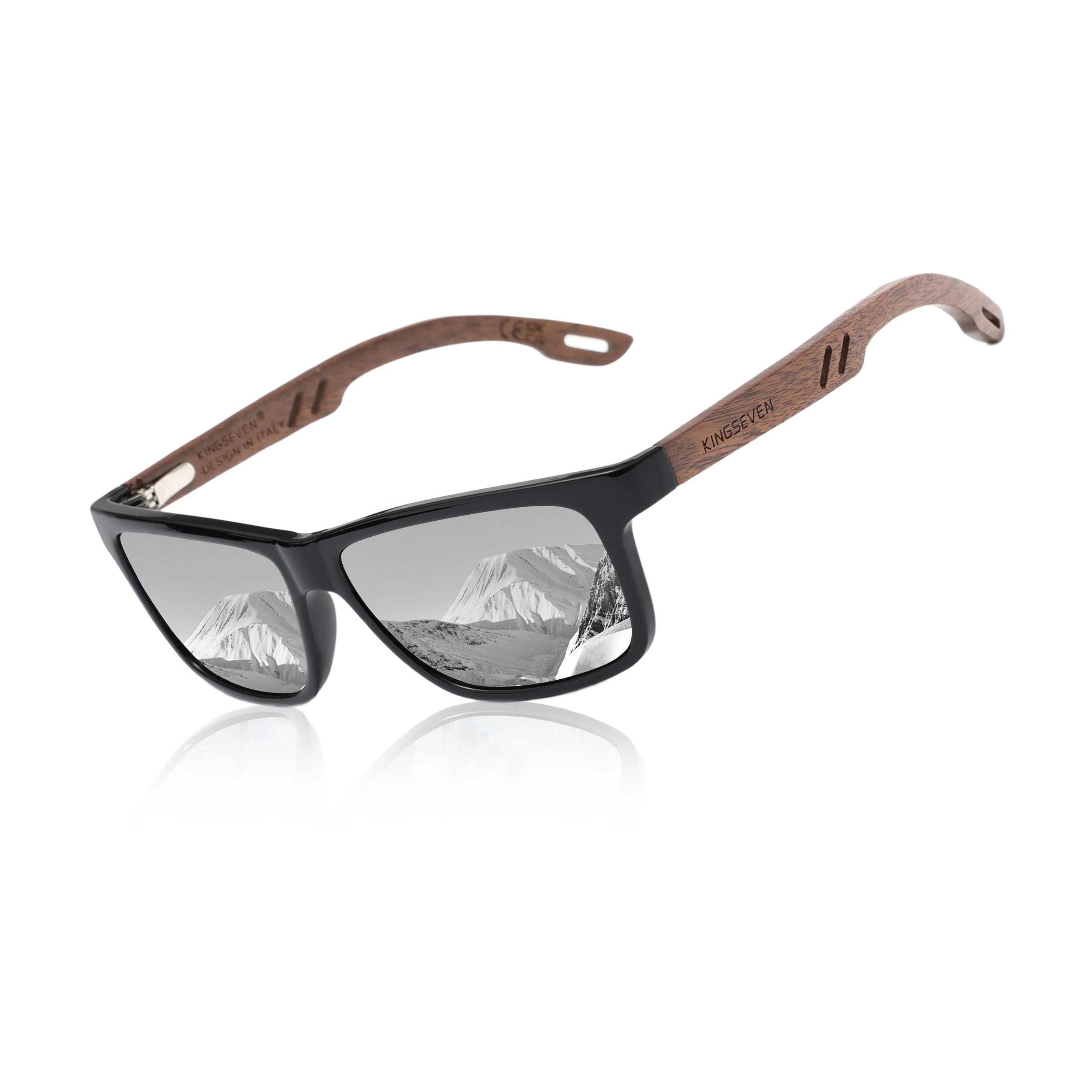 Kingseven sunglasses for men polarized walnut glasses retro man eyeglasses uva&b protection sun shades oculos gafas de