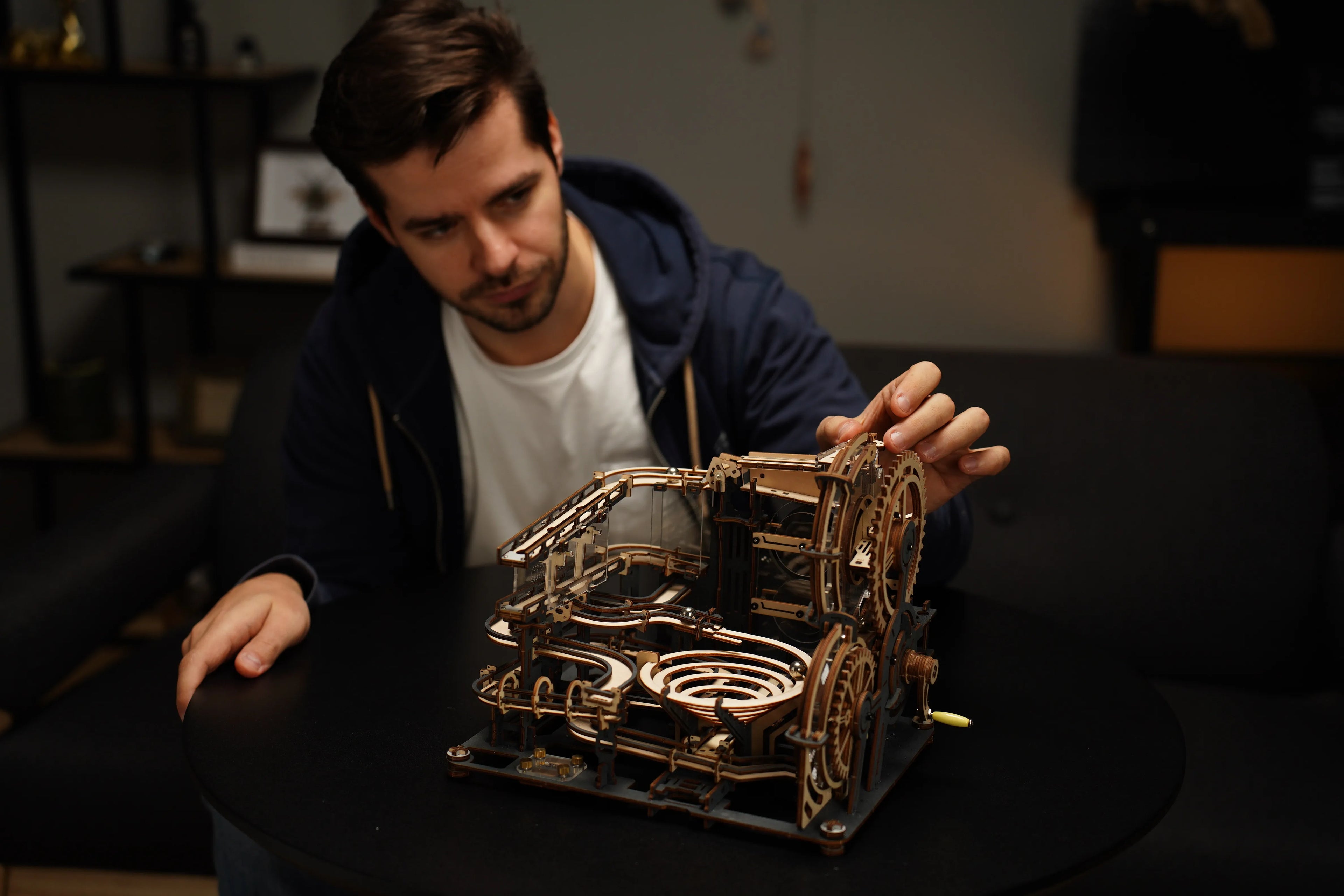 Robotime rokr marble run set 5 kinds 3d wooden puzzle diy model building block kits assembly toy gift for teens adult