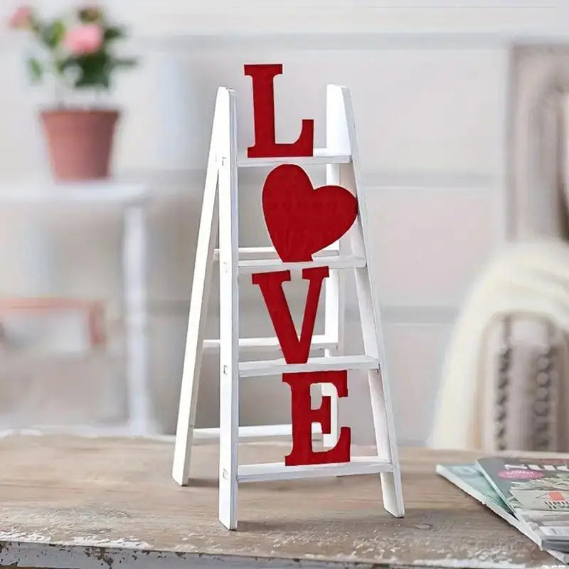 Love valentine ladder model tabletop wooden ornaments home decoration for wedding decorationss - decorative