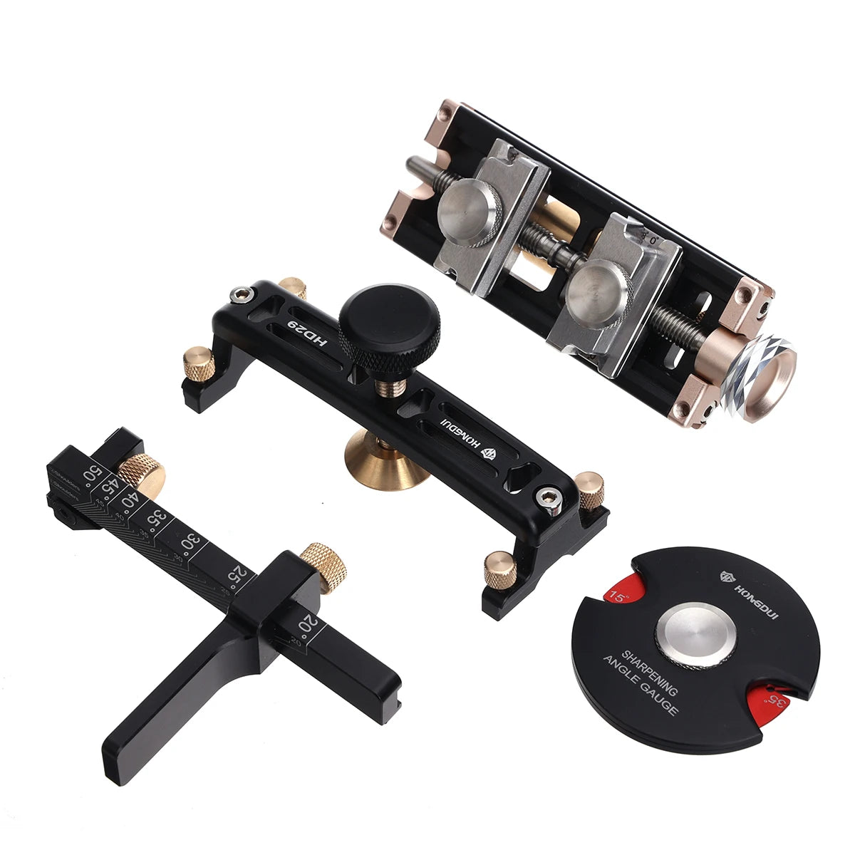 Hongdui hd29 honing guide woodworking sharpening system chisel kit fits planer blades 0-70 mm clamp range