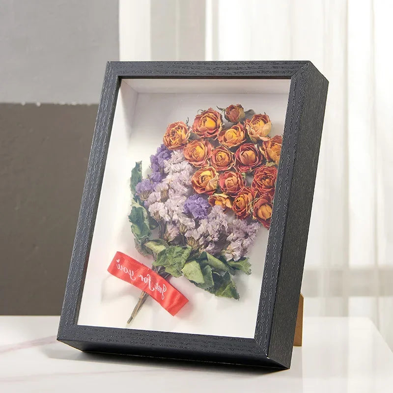 2pcs 3d photo frames wooden picture frame depth 5cm nordic shadow box dried flower specimens holder handmade diy gift