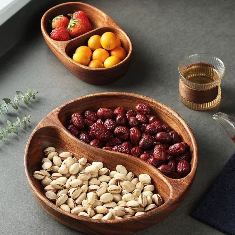 Solid wood tray acacia premium kung fu tea small fruit snacks nuts dessert plate desktop storage tableware