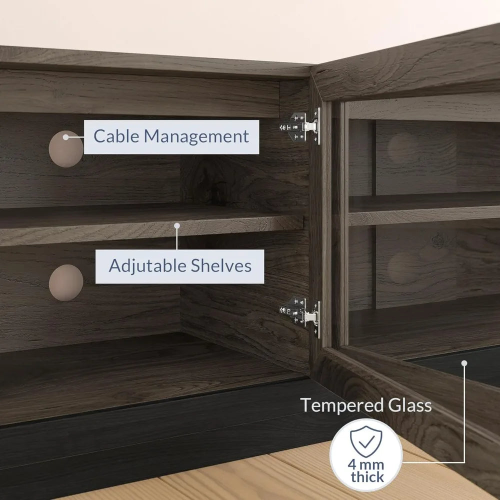 83’’ tv stand for tvs up to 85’’ modern cabinet & entertainment center with shelves wood storage living room