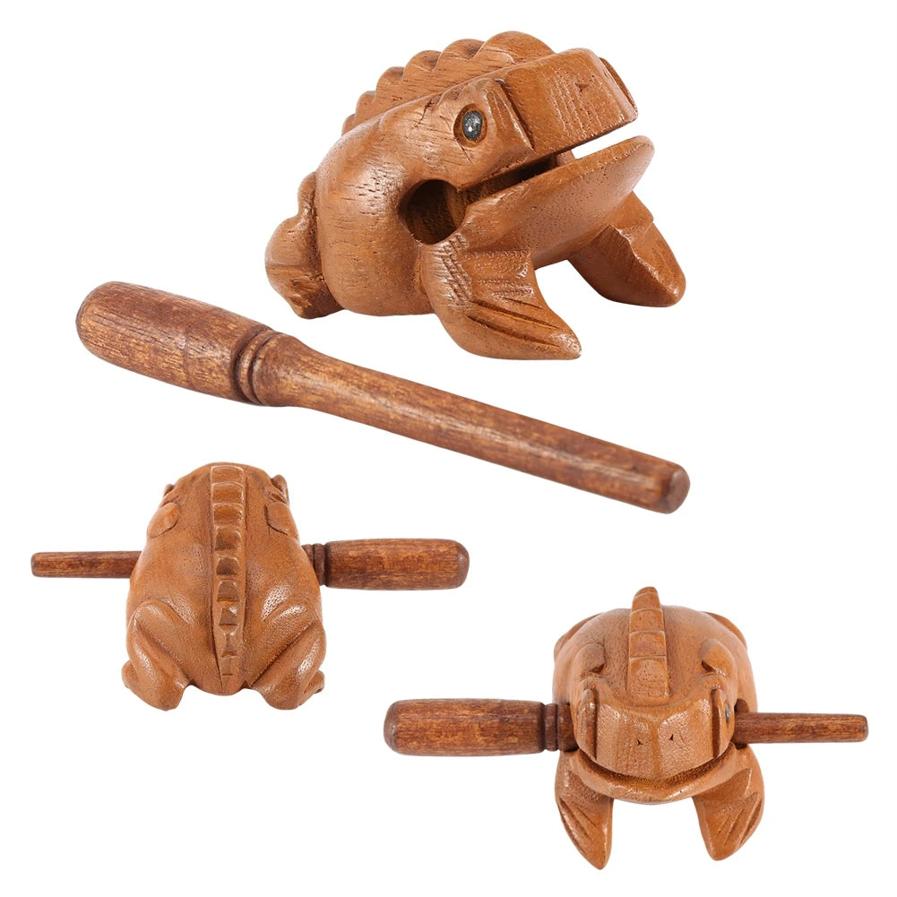 Lucky frog thailand traditional craft wooden croaking musical instrument home decor wood - 8.8cm / united states