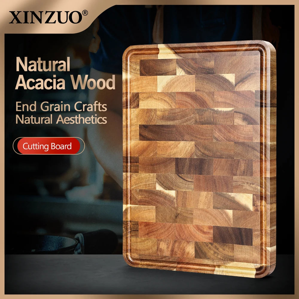 Xinzuo acacia wood cutting board cut bread fruit meat quality kitchen wooden chopping blocks non-slip tools