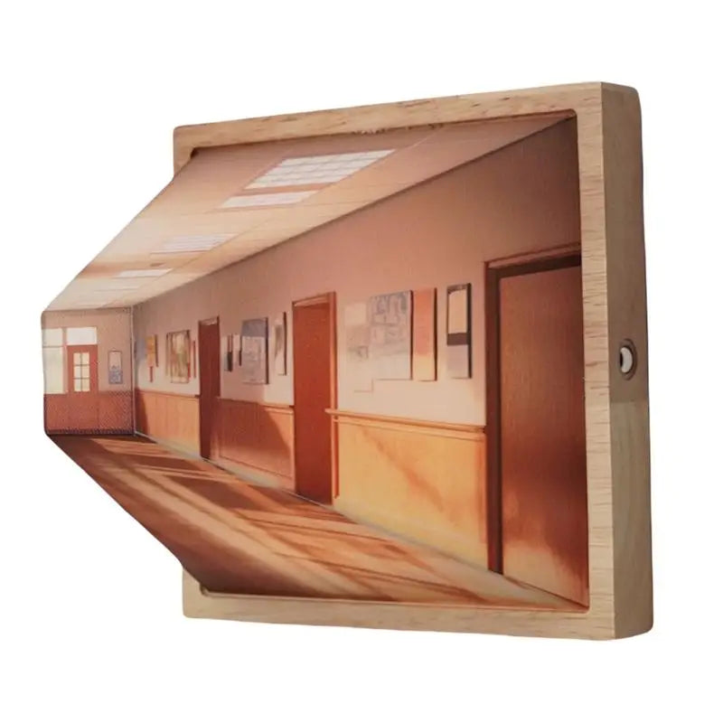 Creative 3d naked eye vision wall decoration wooden non perforated mounted bedside atmosphere unique home gift - usb