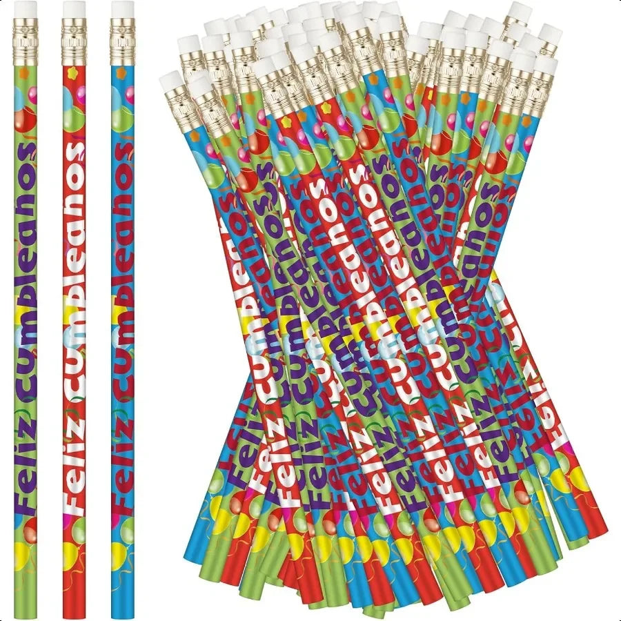 72 pcs feliz cumpleaos spanish happy birthday pencils for students bulk colorful wooden teachers classrooms reward
