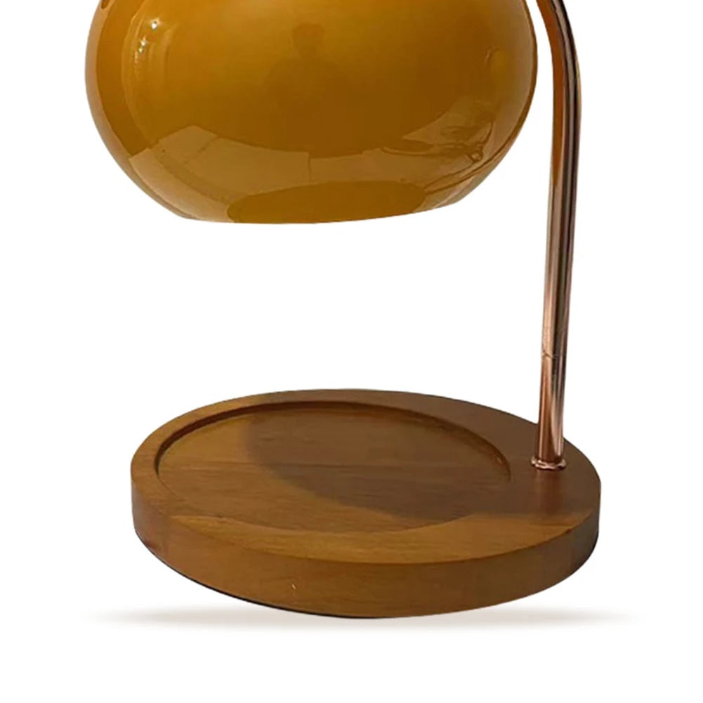 Wooden base candle warmer lamp with timer nordic wax 2 bulbs modern melting light for house office decoration