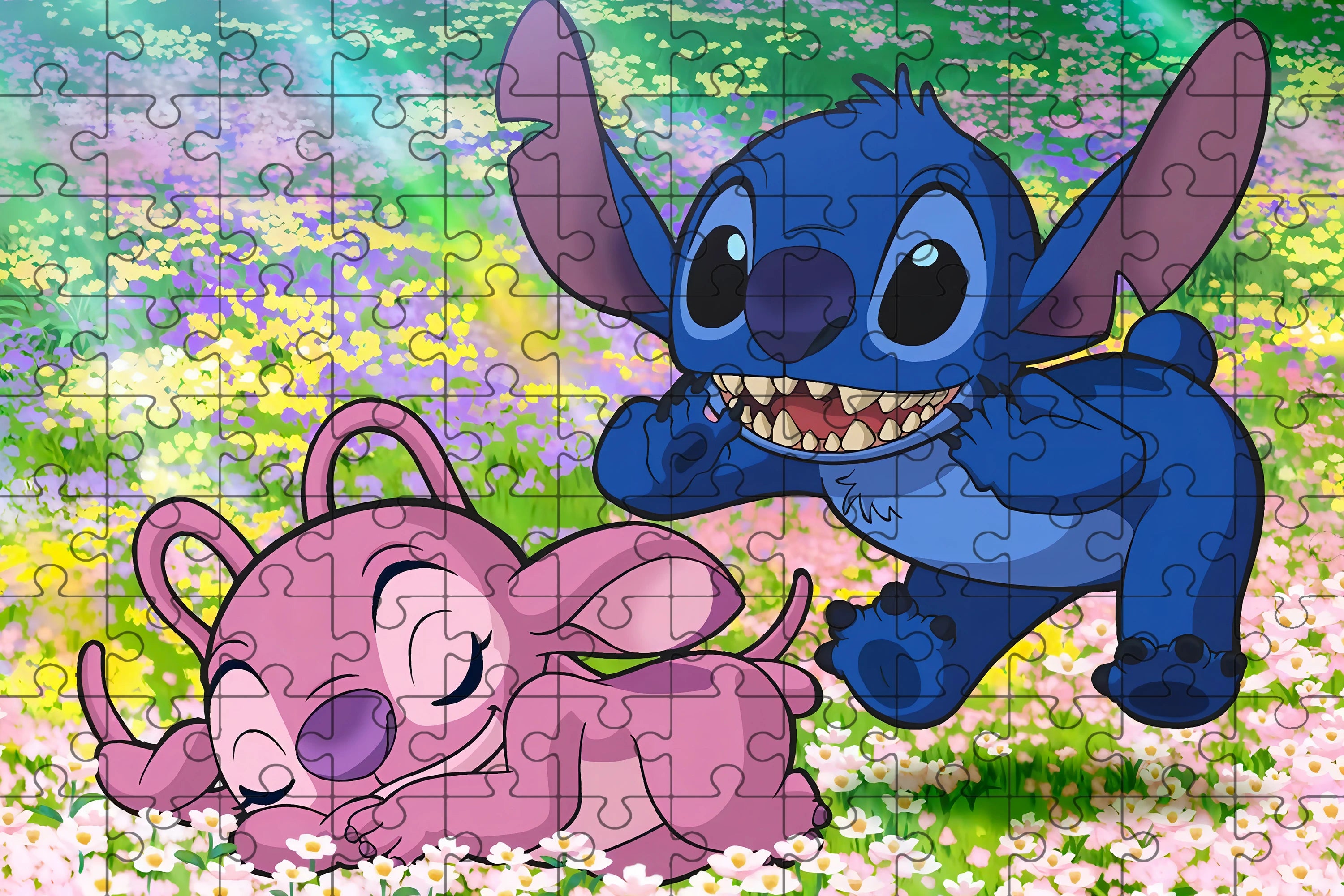 Disney stitch puzzle 108/200/300/500/1000 pieces game jigsaw toys gifts wooden high-quality floor puzzle - 108pieces-04