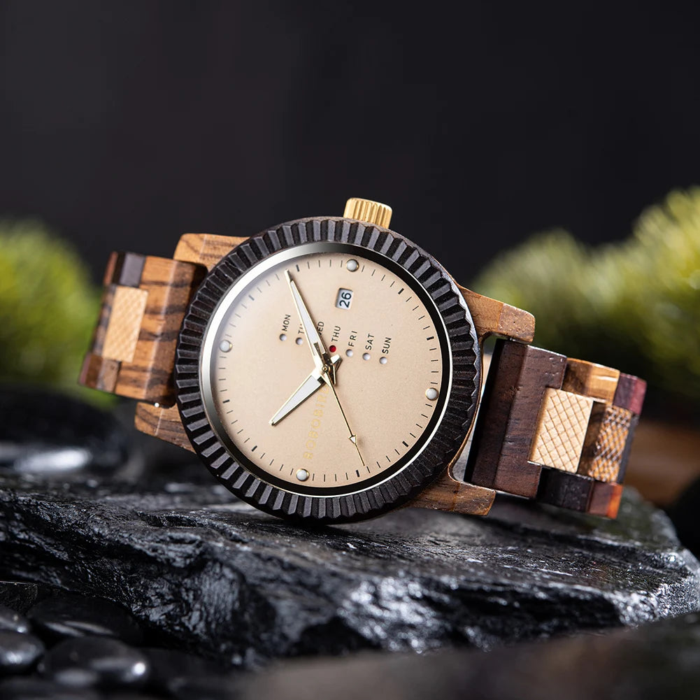 Bobobird men’s wristwatch japanese quartz movement wooden watch fashion business engraved chronograph calendar great