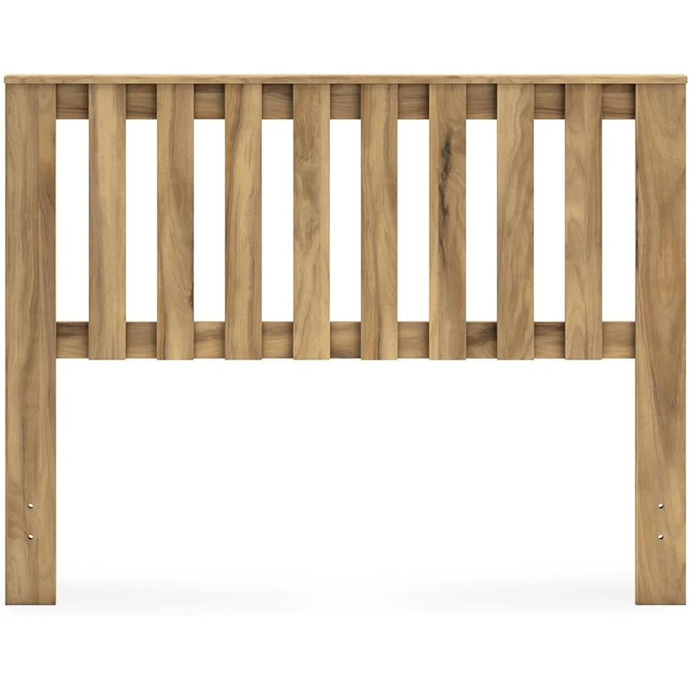 Rustic full panel headboard sturdy engineered wood bed frame mount assembly required easy installation home bedroom