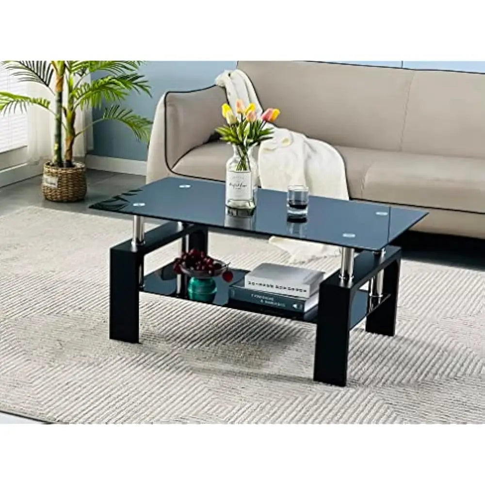 39.5 * 23.5 17.5 living room rectangle coffee table tea suitable for waiting side w/wooden leg - black / united states