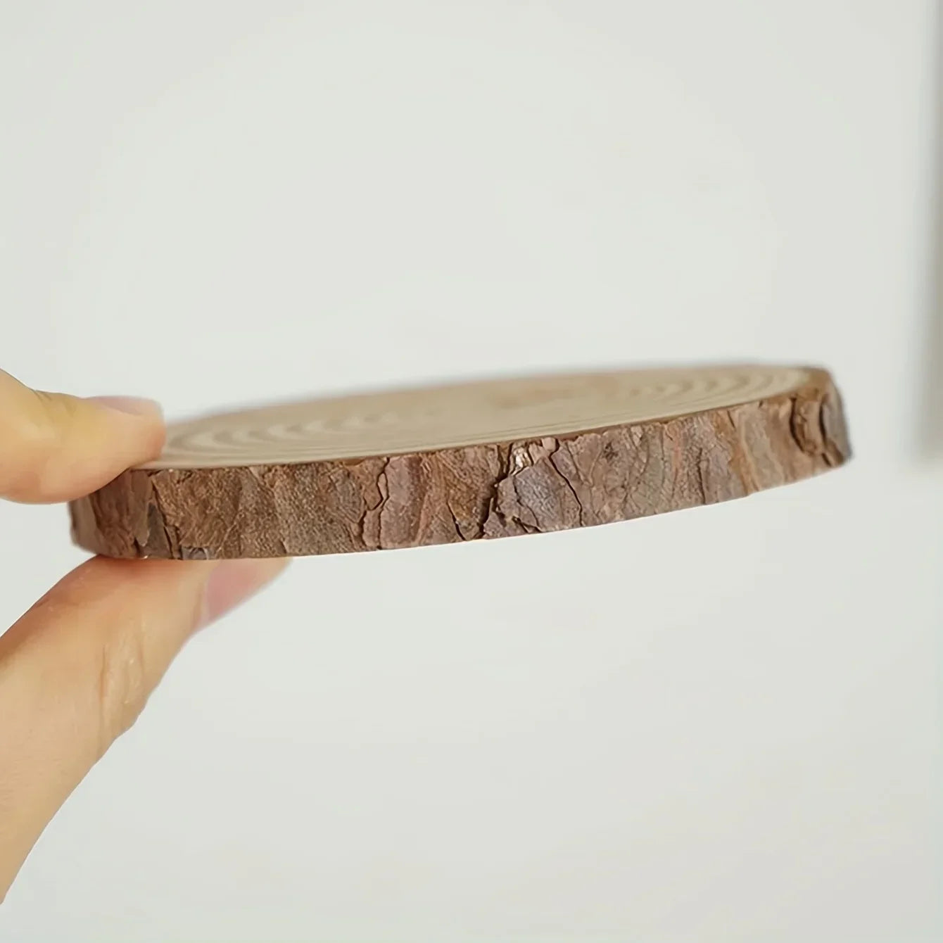 2pcs - wooden aromatherapy candle tray minimalist instagram style decorative decoration round base - brown