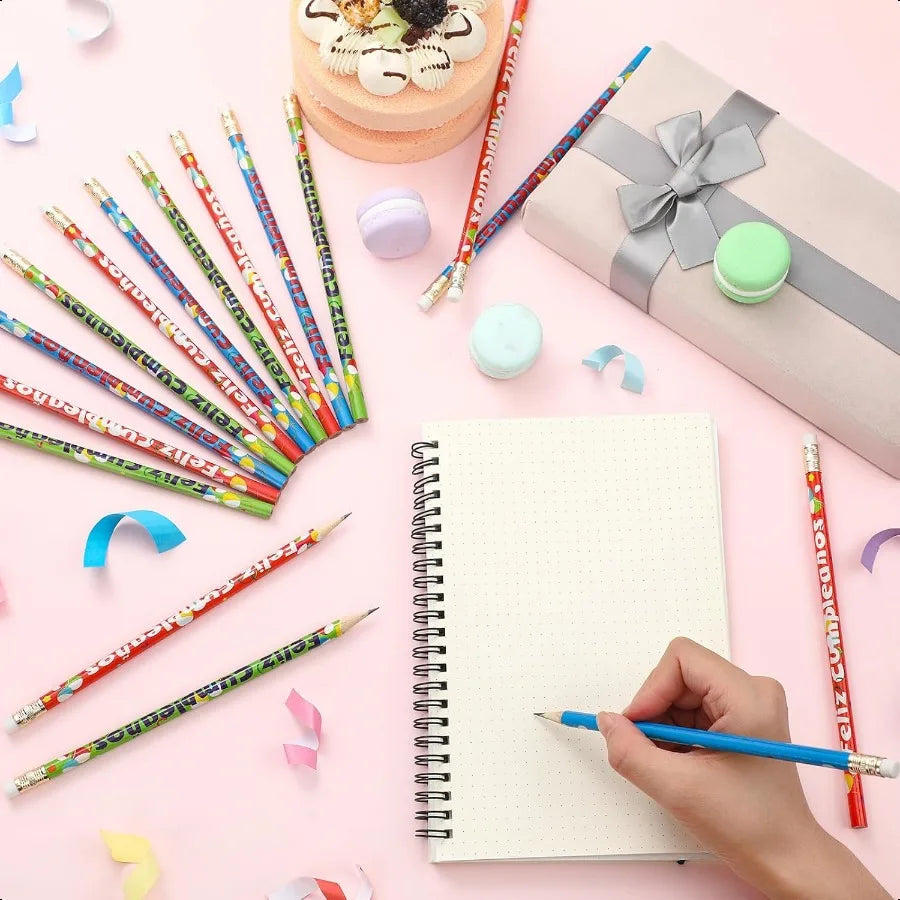 72 pcs feliz cumpleaos spanish happy birthday pencils for students bulk colorful wooden teachers classrooms reward