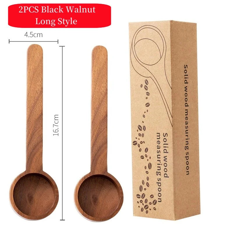 Black walnut coffee measuring spoon,solid wood spoon,several spoons,coffee milk powder quantitative spoon,gram spoon