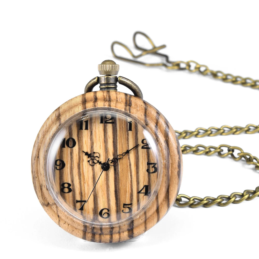 Wooden pocket watch,customized watches for men handmade bamboo wood analog quartz custom watch with c - yellow