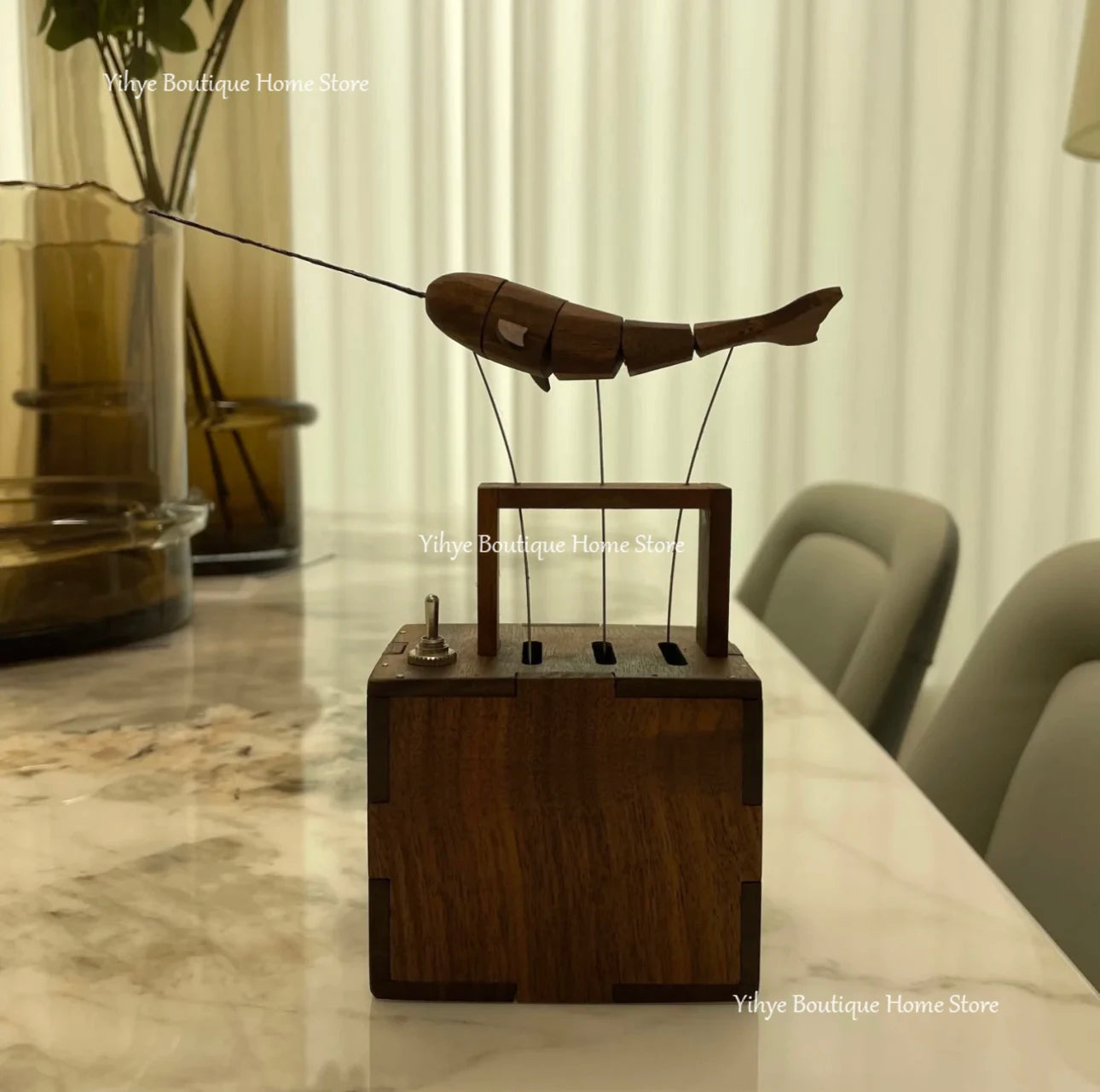 Handcrafted swing narwhal music box - wooden desktop ornament perfect birthday/christmas gift for girls & besties