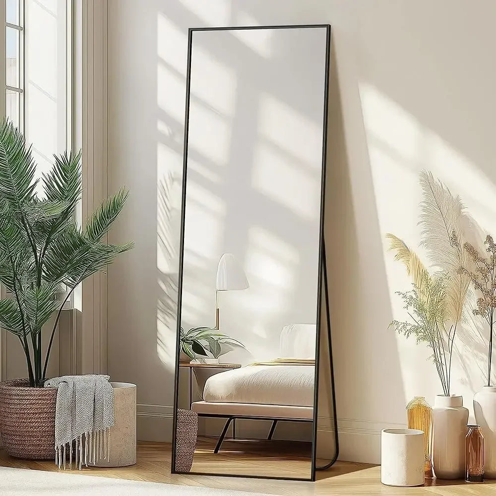 Full length standing mirror large floor bedroom bathroom living room wall mounted or freestanding explosion proof