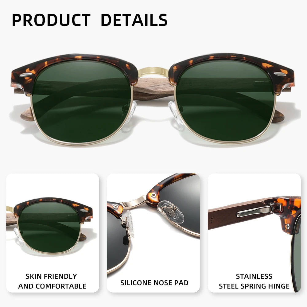 Kingseven brand black walnut wood sunglasses for men women polarized high quality sun glasses uv400 eyewear shades