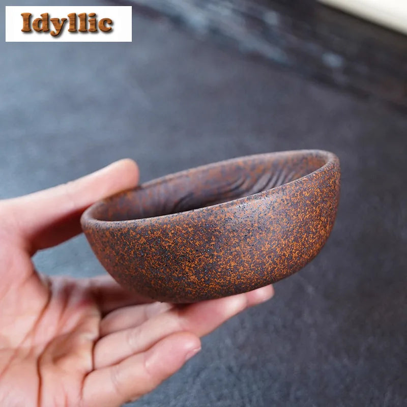 130ml yixing zisha fairy dragon wood-fired porcelain teacup aesthetic tea bowl jug tea-tasting fragrance cup chazhan