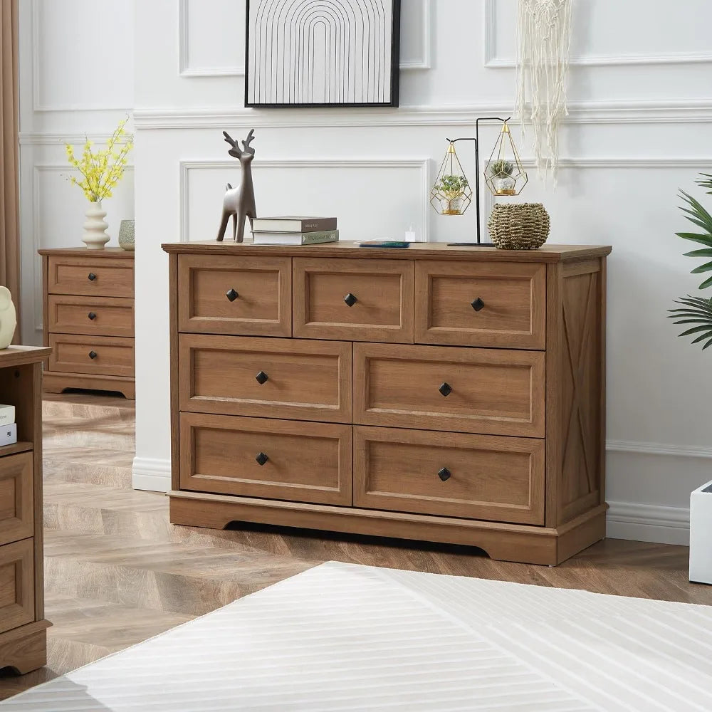7 drawer dressers farmhouse dresser chest of for bedroom modern wood with charging station dr