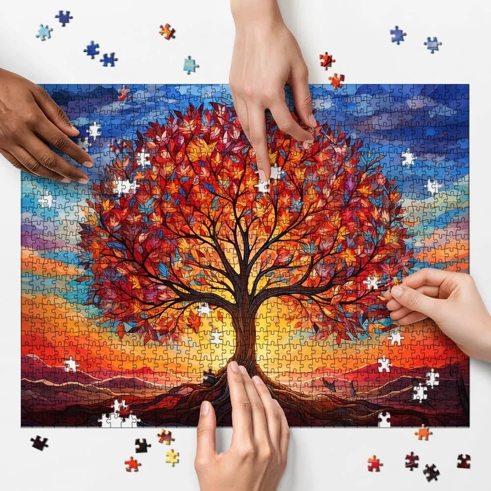 Adults wooden puzzles tree of life jigsaw puzzle relaxing challenge premium quality perfect holiday gift for family