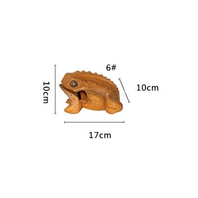 Wooden lucky frog toy attracting wealth ornament kids musical instrument percussion gift animal home art decoration - 6
