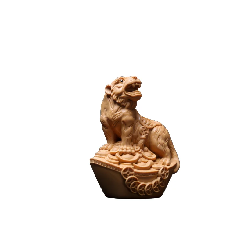 Hand-carved hinoki wood zodiac animal figurine - 6’’ chinese feng shui sculpture home decor collectible art gift