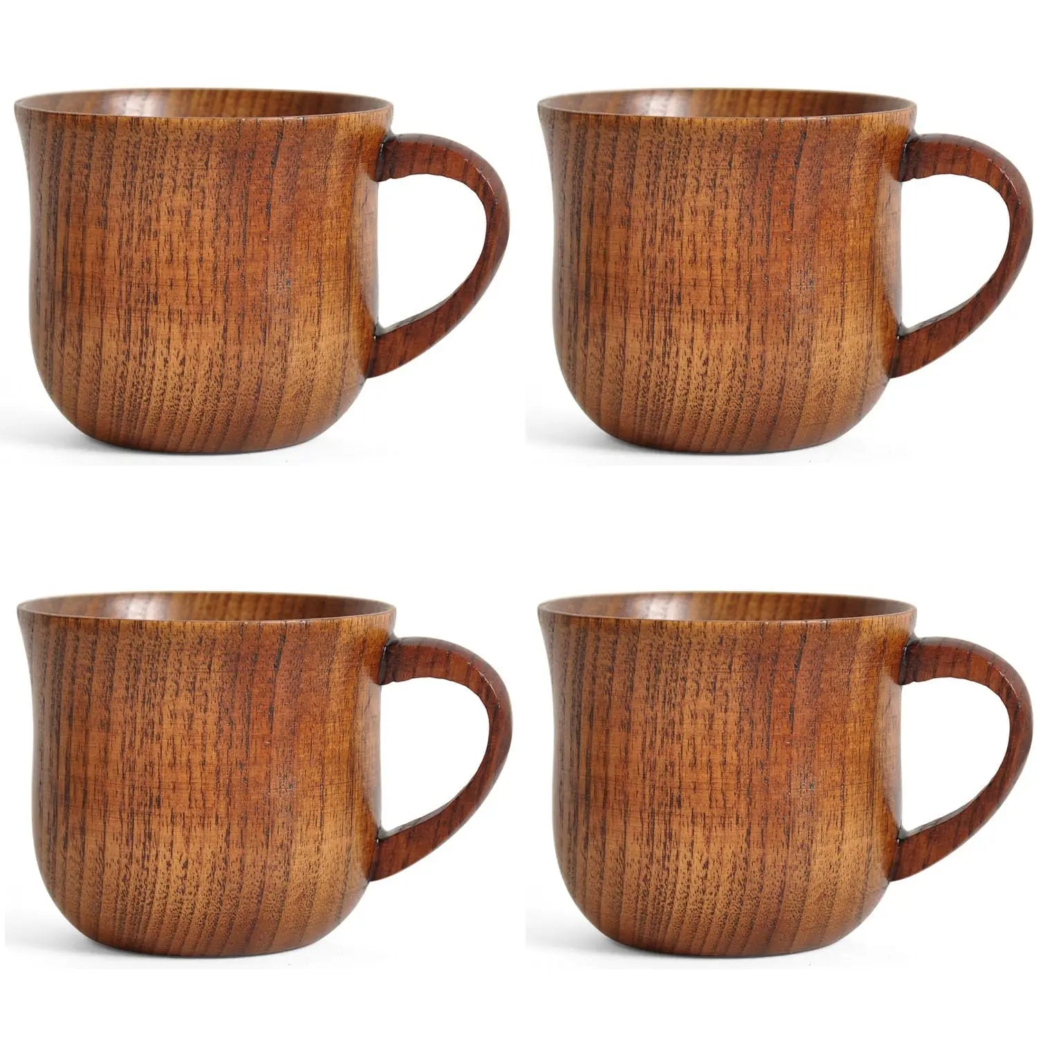 1/2/4 pack wooden drinkware water cup 200ml natural solid wood coffee suitable for drinking tea milk and other drinks