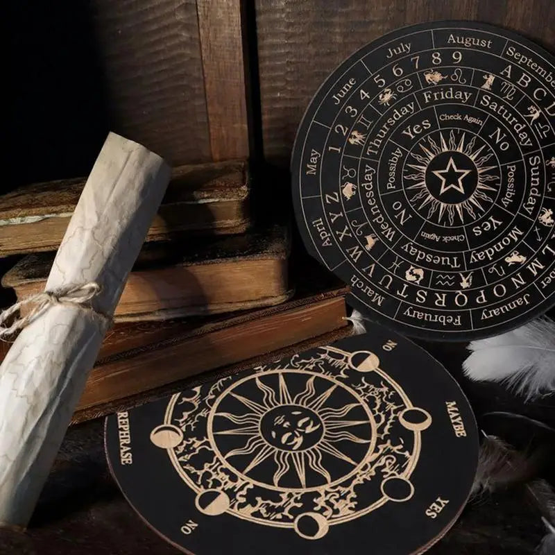 Wooden divination board with letters decision maker message pendulum game supernatural fortune telling toys - decorative