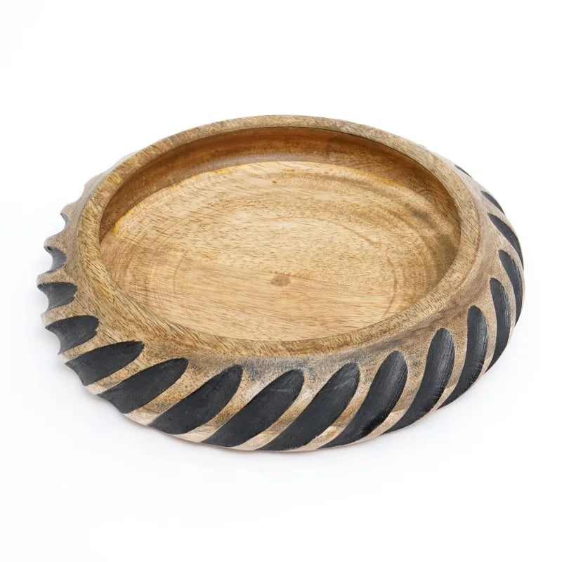 Handmade wooden bowl with black filler home decor tabletop living room decorative birthday gift serving - united states