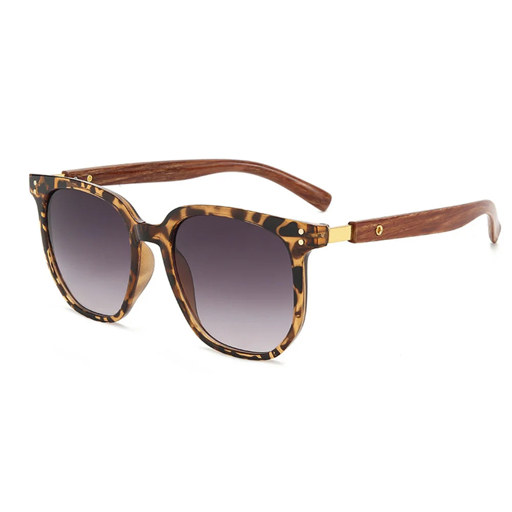 Wood sunglasses with dark polarized lenses retro fashion shades square frame men sun glasses female uv400 - united