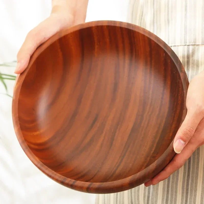 Home wooden bowl japanese acacia salad large kneading tableware