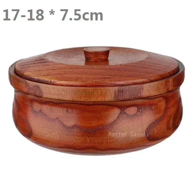 Wooden salad bowl 15-23x7.2-7.5cm wooden fruit friendly and perfect for vegetables single - 17-18 x 7.5cm