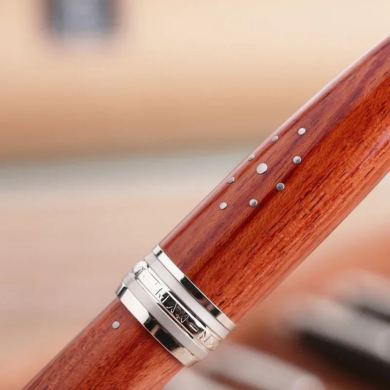 Handmade majohn m1000 wood fountain pen bock/18k nib rivet pearl top office school supplies stationery writing business